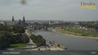 Archiv Foto Webcam Dresden Terrassenufer - Blick auf die Altstadt 12:00