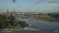 Archiv Foto Webcam Dresden Terrassenufer - Blick auf die Altstadt 07:00