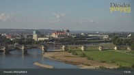 Archiv Foto Webcam Dresden Terrassenufer - Blick auf die Altstadt 13:00