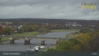 Archiv Foto Webcam Dresden Terrassenufer - Blick auf die Altstadt 13:00