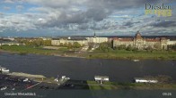 Archiv Foto Webcam Dresden Terrassenufer - Blick auf die Altstadt 08:00