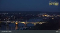 Archiv Foto Webcam Dresden Terrassenufer - Blick auf die Altstadt 20:00