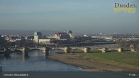 Archiv Foto Webcam Dresden Terrassenufer - Blick auf die Altstadt 11:00