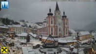 Archiv Foto Webcam Hauptplatz in Mariezell mit Basilika 06:00