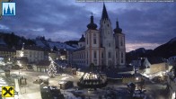 Archiv Foto Webcam Hauptplatz in Mariezell mit Basilika 05:00