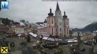 Archiv Foto Webcam Hauptplatz in Mariezell mit Basilika 08:00