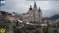 Archiv Foto Webcam Hauptplatz in Mariezell mit Basilika 10:00