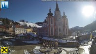 Archiv Foto Webcam Hauptplatz in Mariezell mit Basilika 09:00