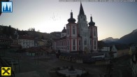 Archiv Foto Webcam Hauptplatz in Mariezell mit Basilika 06:00