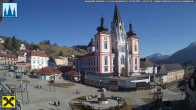 Archiv Foto Webcam Hauptplatz in Mariezell mit Basilika 13:00