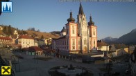 Archiv Foto Webcam Hauptplatz in Mariezell mit Basilika 15:00