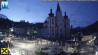 Archiv Foto Webcam Hauptplatz in Mariezell mit Basilika 03:00
