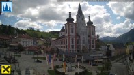 Archiv Foto Webcam Hauptplatz in Mariezell mit Basilika 09:00