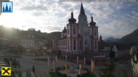 Archiv Foto Webcam Hauptplatz in Mariezell mit Basilika 05:00
