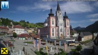 Archiv Foto Webcam Hauptplatz in Mariezell mit Basilika 15:00