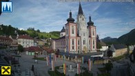 Archiv Foto Webcam Hauptplatz in Mariezell mit Basilika 17:00