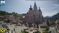 Archiv Foto Webcam Hauptplatz in Mariezell mit Basilika 09:00