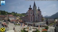 Archiv Foto Webcam Hauptplatz in Mariezell mit Basilika 11:00