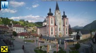 Archiv Foto Webcam Hauptplatz in Mariezell mit Basilika 17:00