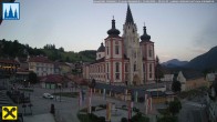 Archiv Foto Webcam Hauptplatz in Mariezell mit Basilika 19:00