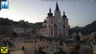 Archiv Foto Webcam Hauptplatz in Mariezell mit Basilika 03:00