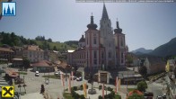 Archiv Foto Webcam Hauptplatz in Mariezell mit Basilika 09:00