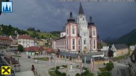 Archiv Foto Webcam Hauptplatz in Mariezell mit Basilika 15:00