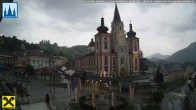 Archiv Foto Webcam Hauptplatz in Mariezell mit Basilika 17:00