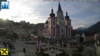 Archiv Foto Webcam Hauptplatz in Mariezell mit Basilika 05:00