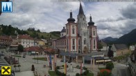 Archiv Foto Webcam Hauptplatz in Mariezell mit Basilika 13:00