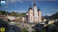 Archiv Foto Webcam Hauptplatz in Mariezell mit Basilika 17:00