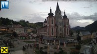 Archiv Foto Webcam Hauptplatz in Mariezell mit Basilika 19:00