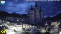 Archiv Foto Webcam Hauptplatz in Mariezell mit Basilika 03:00