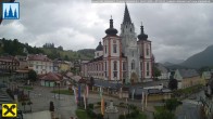 Archiv Foto Webcam Hauptplatz in Mariezell mit Basilika 06:00