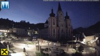 Archiv Foto Webcam Hauptplatz in Mariezell mit Basilika 03:00