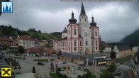 Archiv Foto Webcam Hauptplatz in Mariezell mit Basilika 15:00