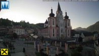 Archiv Foto Webcam Hauptplatz in Mariezell mit Basilika 05:00