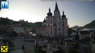 Archiv Foto Webcam Hauptplatz in Mariezell mit Basilika 05:00
