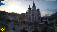 Archiv Foto Webcam Hauptplatz in Mariezell mit Basilika 04:00