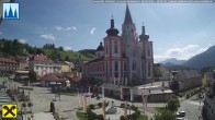 Archiv Foto Webcam Hauptplatz in Mariezell mit Basilika 09:00