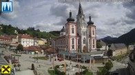 Archiv Foto Webcam Hauptplatz in Mariezell mit Basilika 13:00