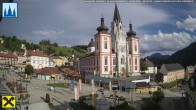 Archiv Foto Webcam Hauptplatz in Mariezell mit Basilika 15:00