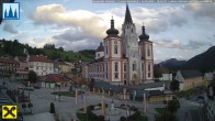 Archiv Foto Webcam Hauptplatz in Mariezell mit Basilika 17:00