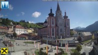Archiv Foto Webcam Hauptplatz in Mariezell mit Basilika 11:00