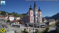 Archiv Foto Webcam Hauptplatz in Mariezell mit Basilika 13:00