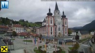 Archiv Foto Webcam Hauptplatz in Mariezell mit Basilika 07:00