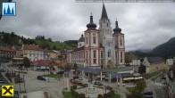 Archiv Foto Webcam Hauptplatz in Mariezell mit Basilika 09:00
