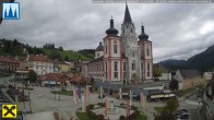 Archiv Foto Webcam Hauptplatz in Mariezell mit Basilika 11:00