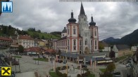 Archiv Foto Webcam Hauptplatz in Mariezell mit Basilika 13:00