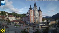 Archiv Foto Webcam Hauptplatz in Mariezell mit Basilika 15:00